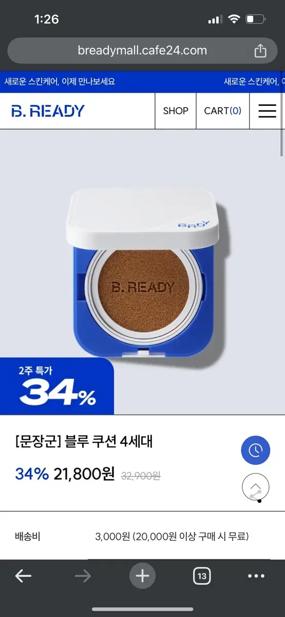 비레디 블루 쿠션 4세대 3호 제프리